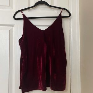 Sexy burgundy velvet camisole